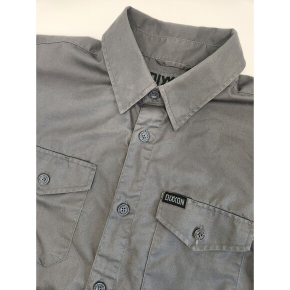 Dixxon Shirt Men's L Gray Workforce Short Sleeve Button Up Utility Pockets - Picture 1 of 9